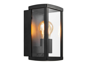 Металлическая и стеклянная наружная настенная лампа