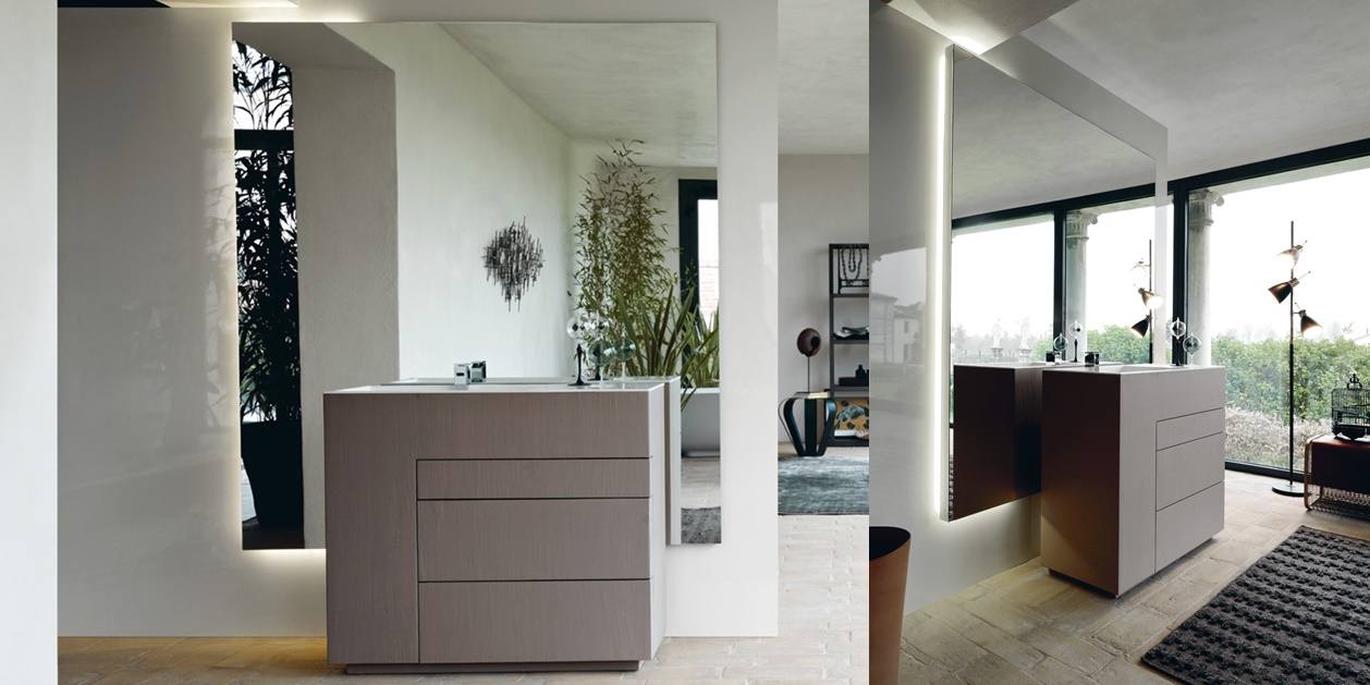 Комбинация ванной комнаты T02 в отделке Short 100 Milltek/32 ECOMALTA ARGILLA  MILLDUE TOUCH TOUCH02 - Вид №2