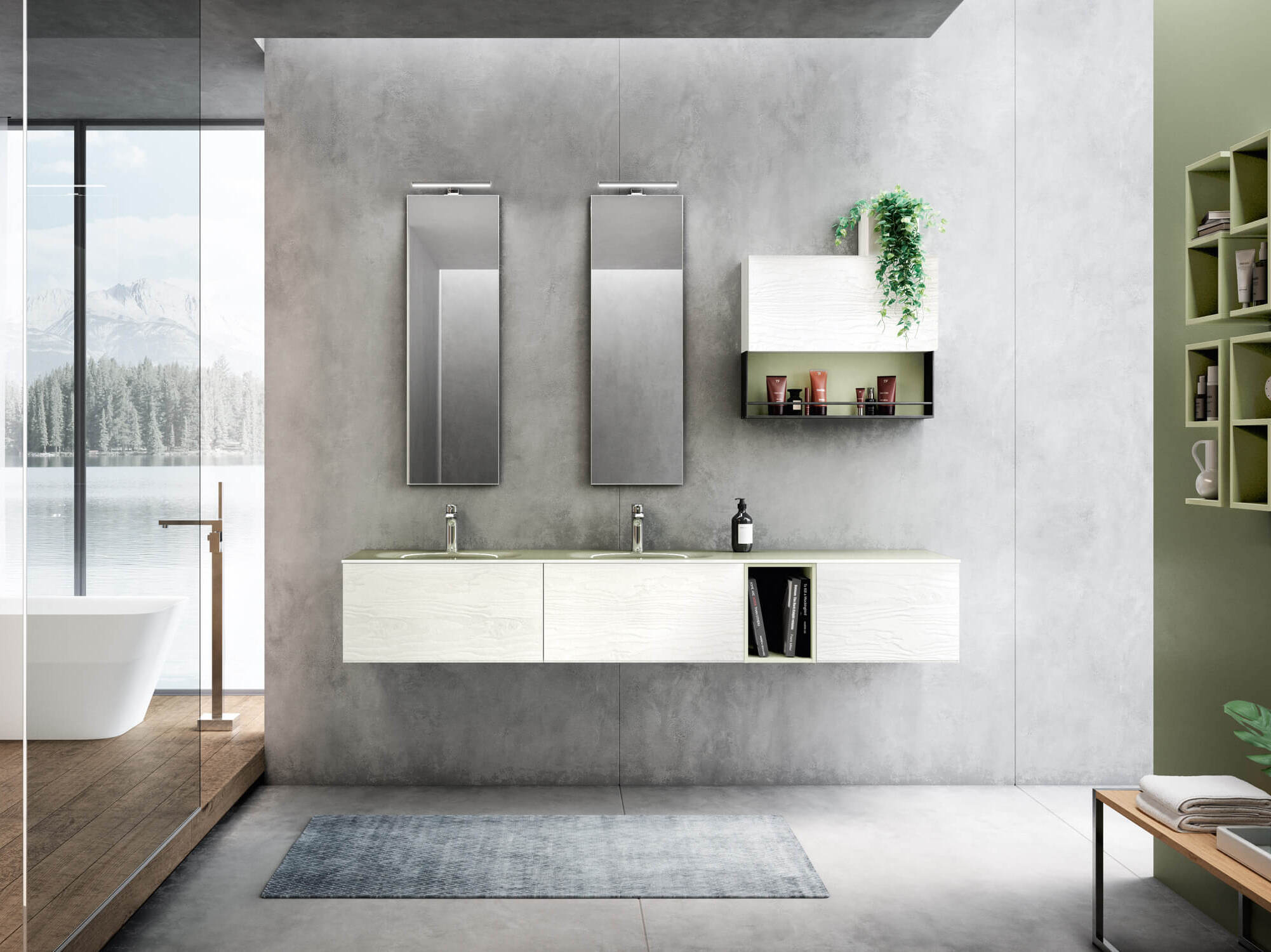 Двойной подвесной умывальник с ящиками Gruppo Geromin Change ARCH-00027968