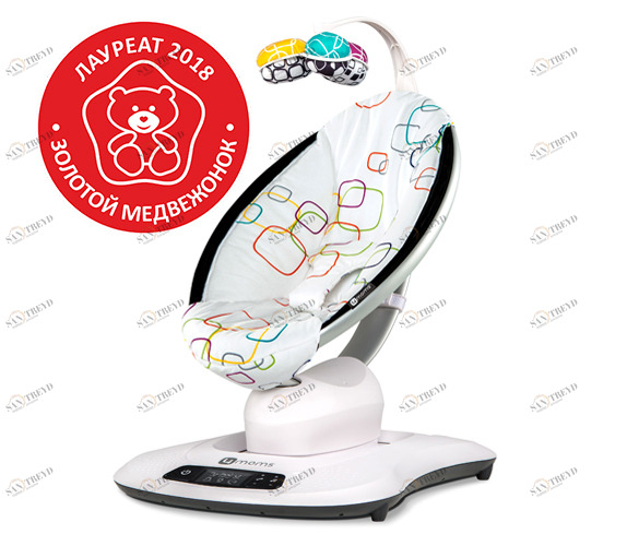 Кресло-качалка детское МамаРу 4.0 мультиплюш 4MOMS  322508 Белый Santreyd 