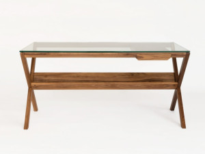 Прямоугольный стол из орехового дерева с ящиками