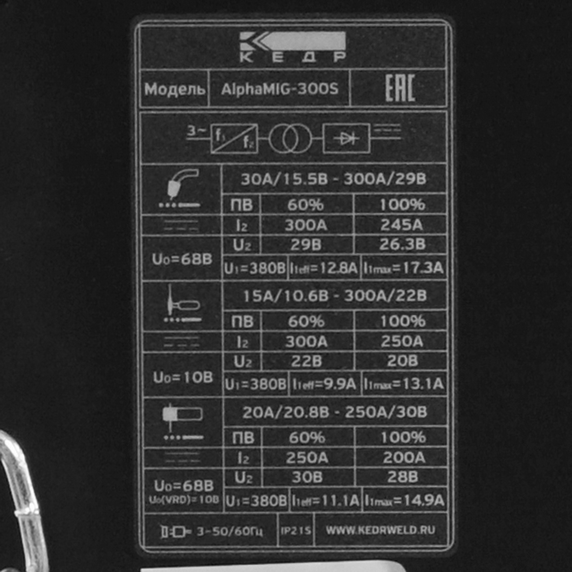 Сварочный аппарат Кедр ALPHAMIG-300S 5332071 STDN-0011191 - Вид №5