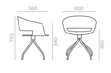Стул из дуба с открытой спинкой Andreu World ARCH-00111549 - Вид №4