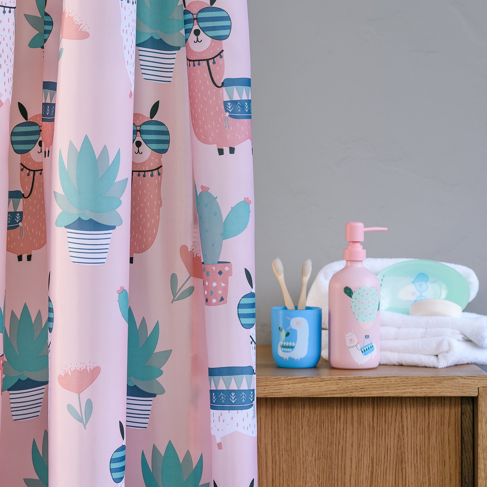 88109930 Штора для ванны 180x180 см, полиэстер, цвет розовый Lama Santreyd - Вид №5