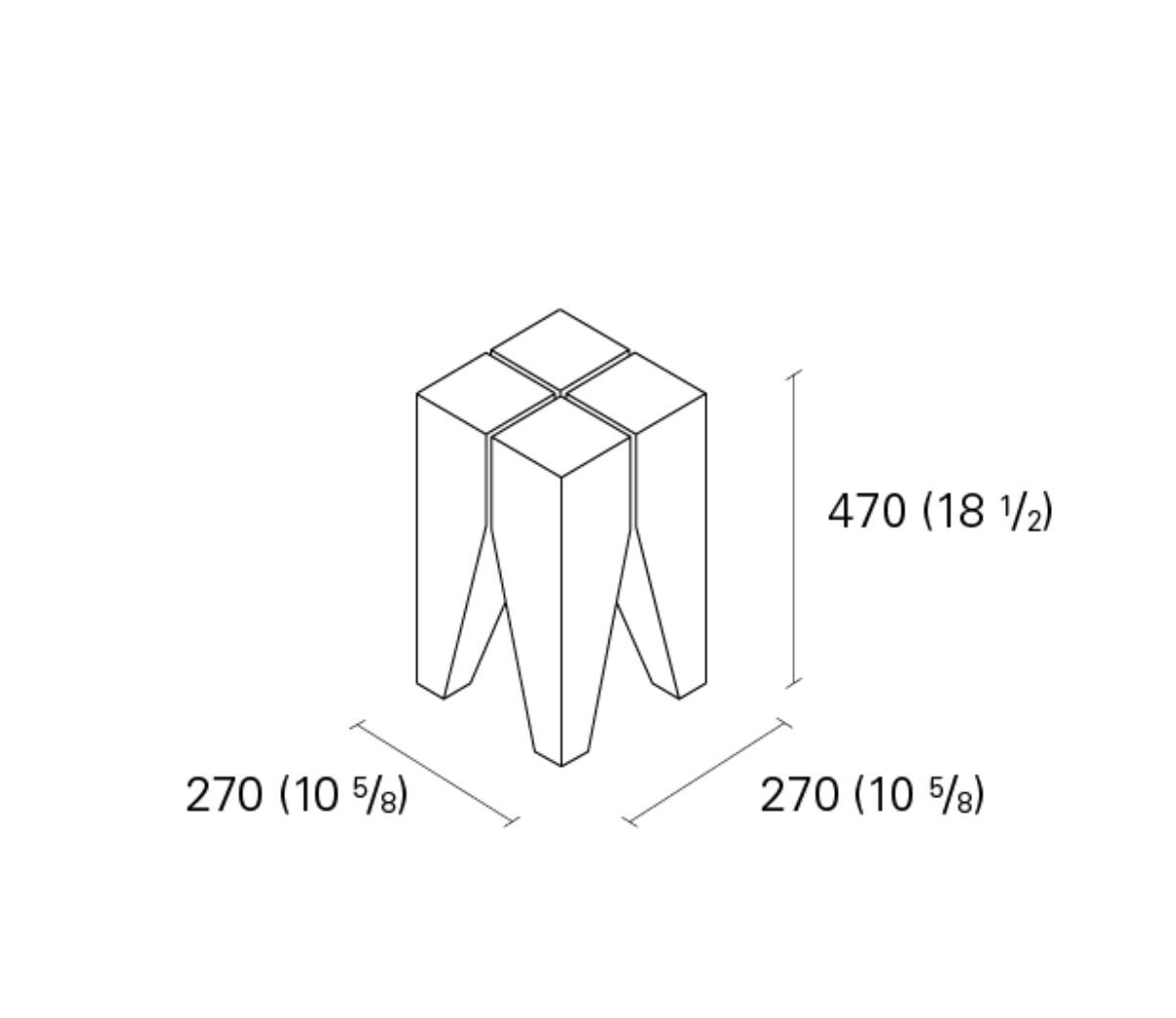 Квадратный журнальный столик из дуба e15 BACKENZAHN BLACK OAK ARCH-00032830 - Вид №19