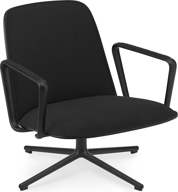 605411 Pad Lounge Chair Low Swivel Black Alu Black / Oceanic Normann Copenhagen 