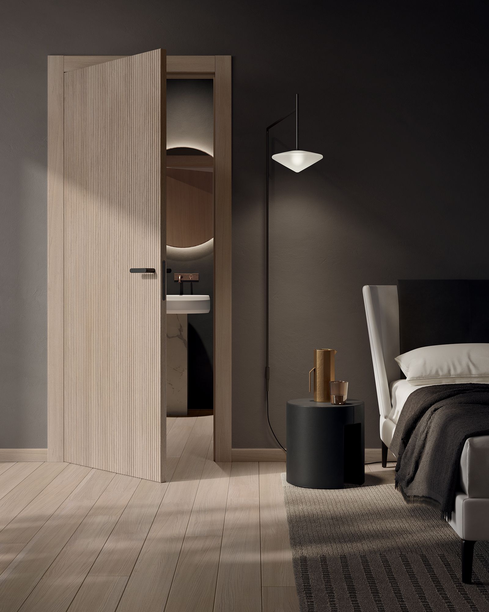 Дубовая распашная дверь с выдвижными петлями GAROFOLI патио ARCH-00013894