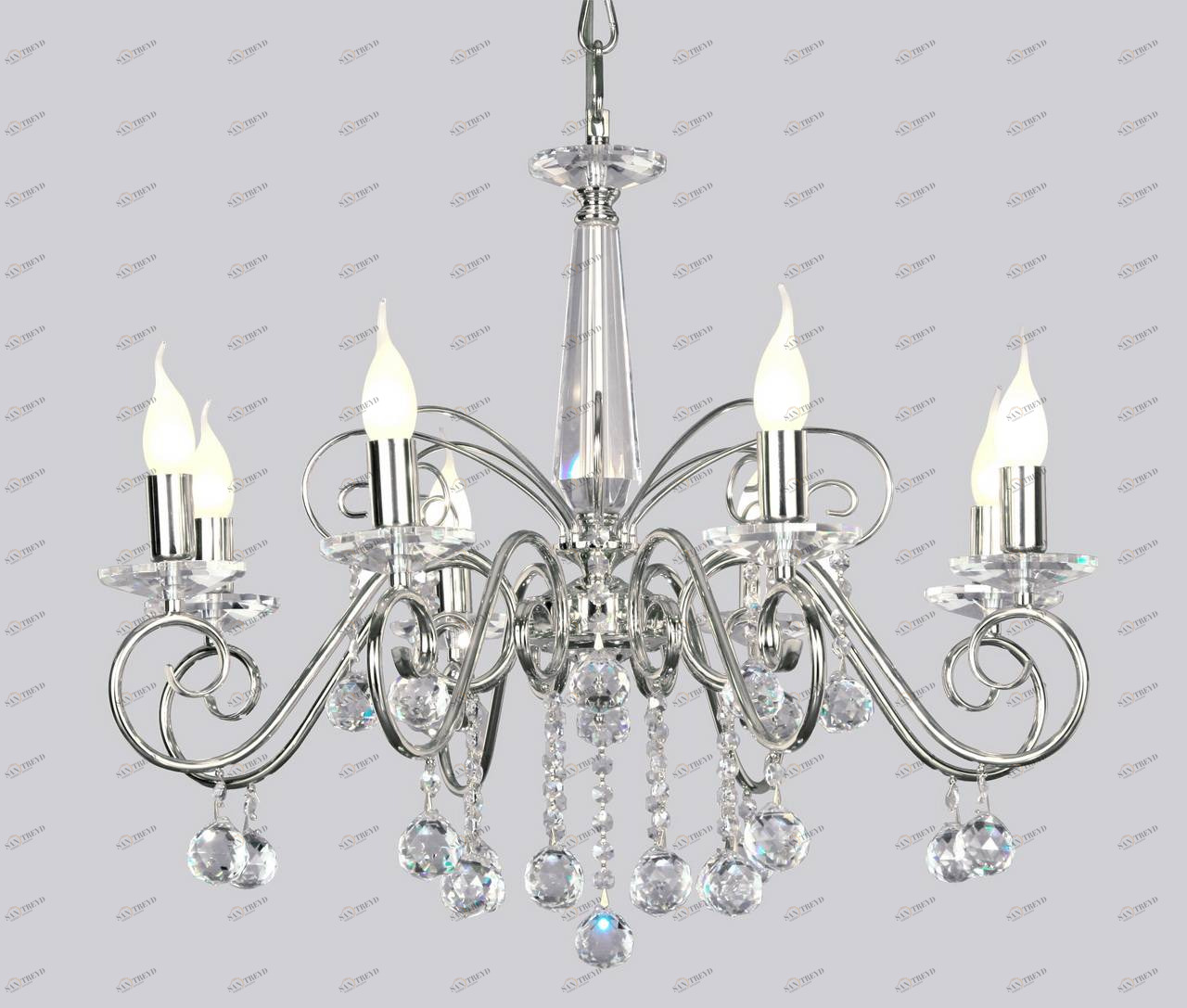 Люстра дизайнерская Odd хром 1028-8P SUPERNW ДИЗАЙНЕРСКИЕ, СВЕЧИ 055887 Хром 