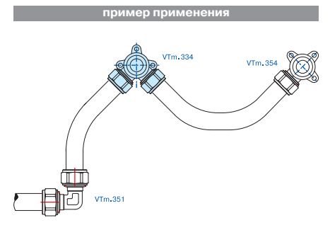 VTm.334.N.160416 Водорозетка обжимная проходная Valtec 16 мм х 1/2"  - Вид №10