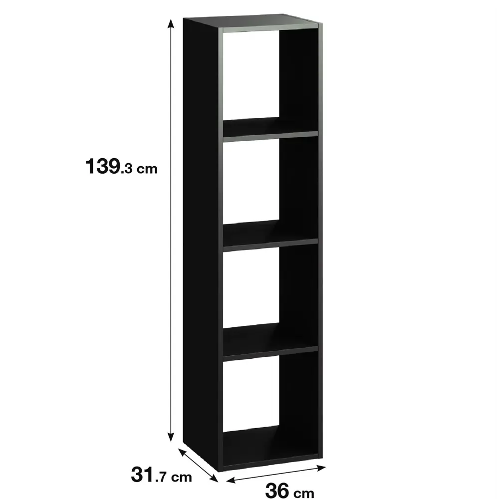 Стеллаж Spaceo KUB 4 секции 36x139x31.5 см ЛДСП цвет графит 82731872 STLM-2103032  - Вид №1