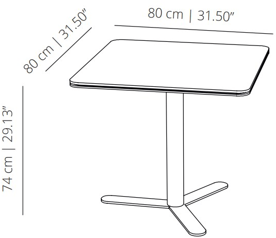 Viccarbe Квадратный стол из мдф с основанием 3 звезды Aspa sun-id-1346052 - Вид №2
