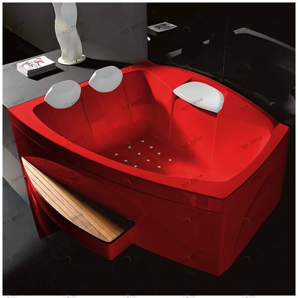Ванна GRUPPO TREESSE Matrix Slim V763C-K большая с подголовником глубокая с аэромассажем красная STAV763CK
