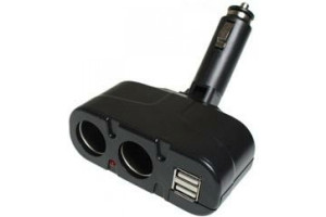 19805866 Разветвитель прикуриватели 2 гнезда, 2 USB с индик. фикс.угла наклона, в блистере 904118 Nord-Yada