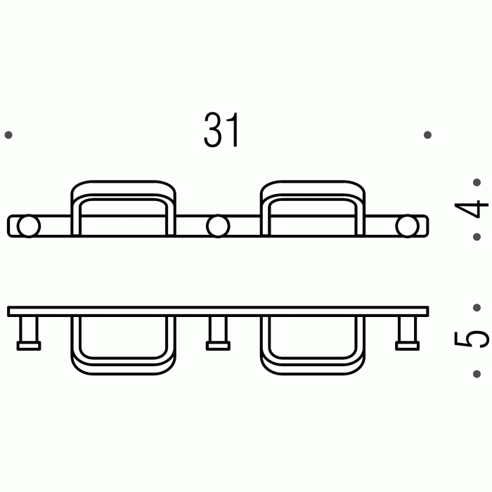 W4237 Планка с крючками COLOMBO TIME Colombo Design - Вид №2