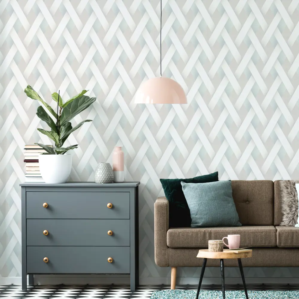 Флизелиновые обои Palitra Home Super серые с геометрическим рисунком 1.06 м 89436989 STLM-1584508 - Вид №4