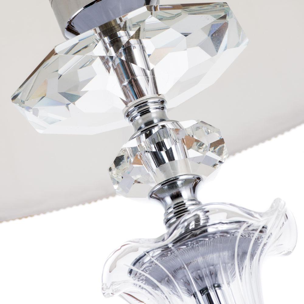 Настольная лампа с абажуром на стеклянной ножке бежевая Albedo 8821/02 TL-1 DIVINARE КЛАССИЧЕСКИЕ 00-3834697 Белый;хром  - Вид №2