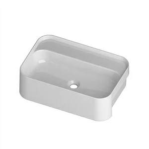 SL06040101 Полувстраиваемая раковина консольная 50 см белая Disegno Ceramica Slim