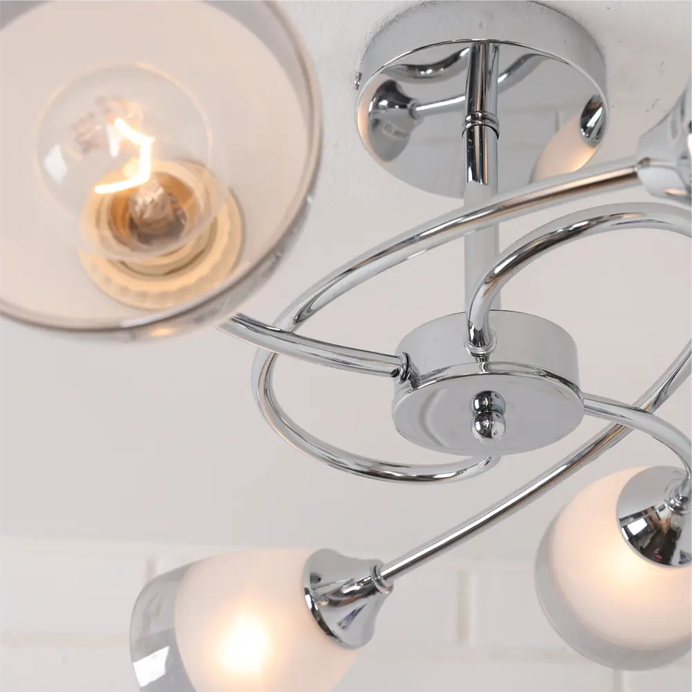 Люстра потолочная «Costa» 24000-4 4 лампы 12 м² цвет серебристый SCHAFFNER STLM-2120557 - Вид №9