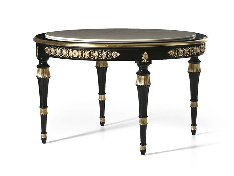 Круглый деревянный стол с мраморной столешницей OAK Галерея ARCH-00126972