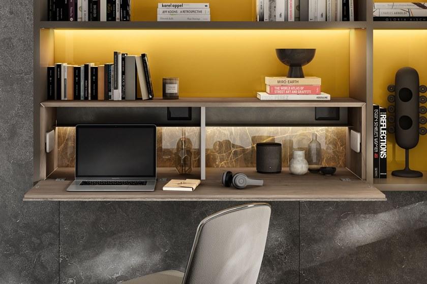 Lago Подвесной деревянный книжный шкаф с письменным столом 30mm sun-id-1394861 - Вид №2