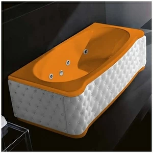 Ванна Gruppo treesse New Classic Young STD-V6747-DX-KB-O оранжевая с гидромассажем прямоугольная правая белая кожа