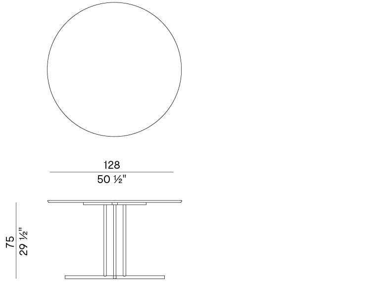 Круглый садовый стол из HPL и металла Potocco Graphic ARCH-00106580 - Вид №5