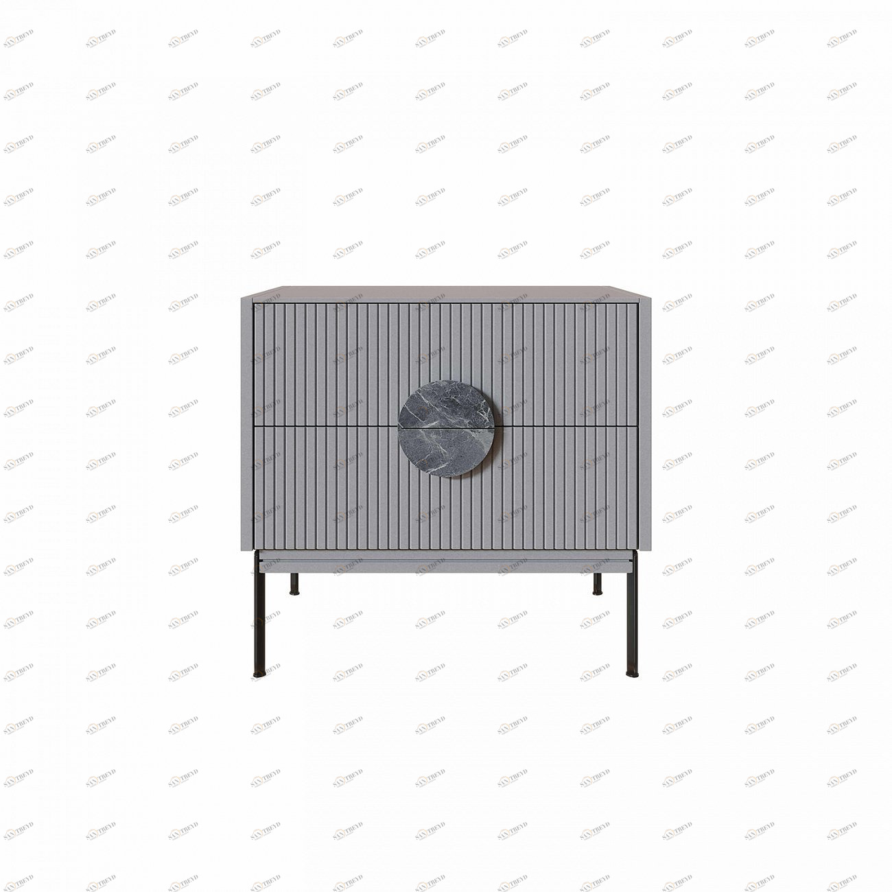 Тумба с двумя ящиками 61х64 см светло-серая Alto BRAGIN DESIGN LIVING 00-3862451 Серый