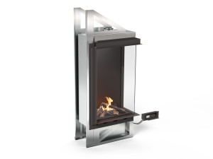 Угловой закрытый камин на биоэтаноле