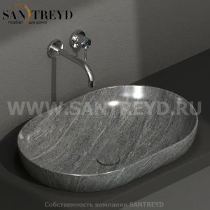 B6O61SG Встроенная раковина под столешницу овальная Ceramica Globo T-EDGE