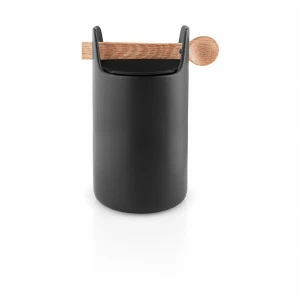 EVA SOLO 520429 Емкость для хранения Toolbox с крышкой и ложкой, 20 см, черная Керамика, дуб, силикон
