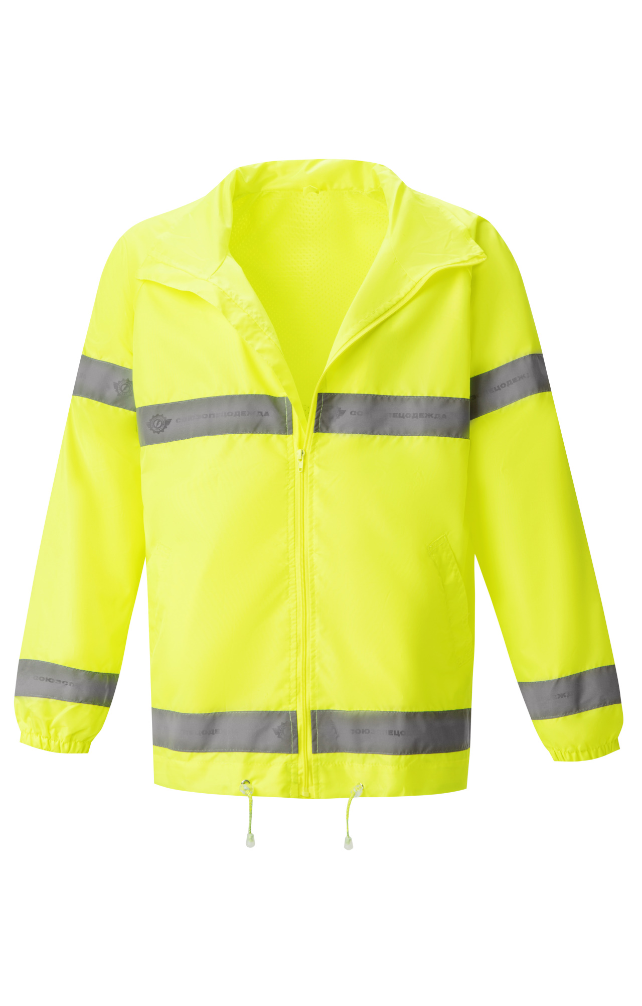 69856 Куртка-ветровка "Блик" лимонная с СВП  Сигнальная одежда  размер 56-58/170-176 Спецодежда  - Вид №1