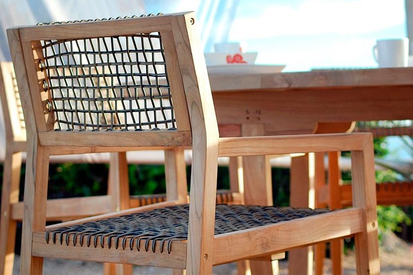 cbdesign Садовый стул из тика и веревки с подлокотниками Vienna Tj 309 - Вид №3