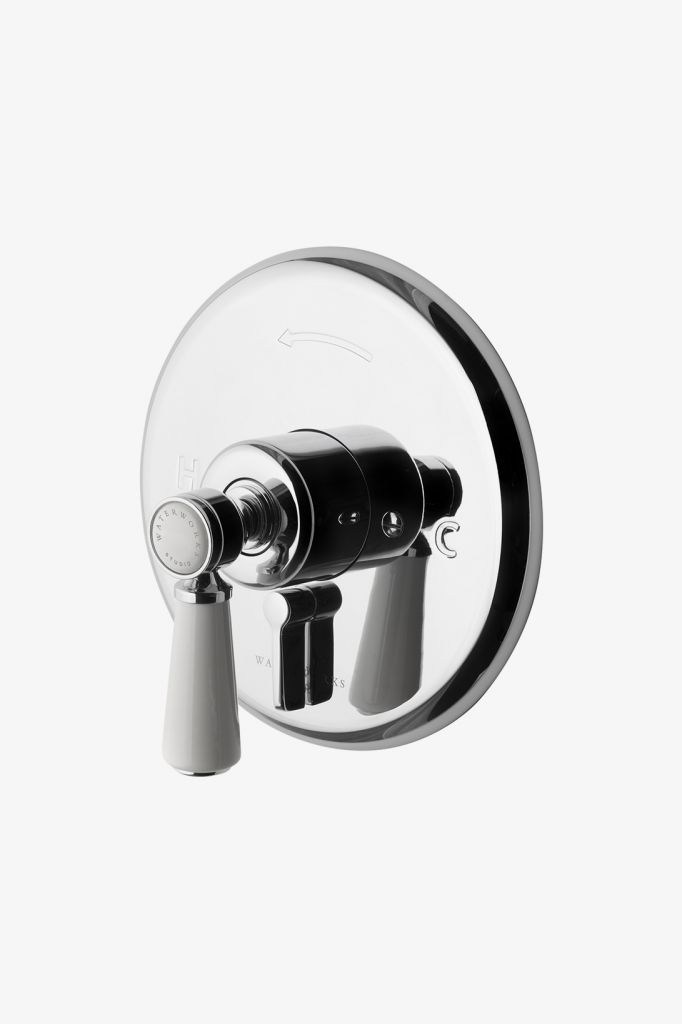 HGPB30 Балансир давления Highgate с отводной накладкой и белой фарфоровой ручкой Waterworks 