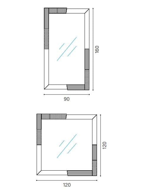 Прямоугольное зеркало из массива дерева Devina Nais Ноль.16 ARCH-00149695 - Вид №2