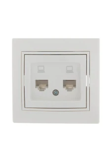 MIRA Розетка компьютерная двойная RJ45Cat 5e белый