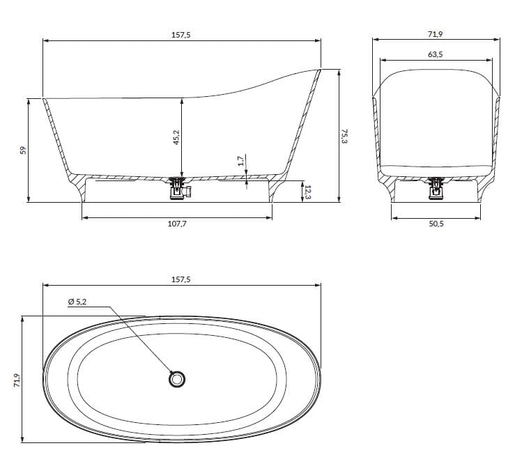 Ванна в центре комнаты из композитного материала OMNIRES Neo M+ ARCH-00081385 - Вид №7