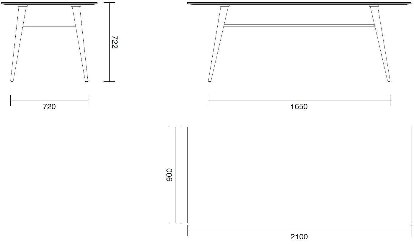 ALMA DESIGN Прямоугольный стол из дерева и стекла Magenta sun-id-1355648 - Вид №6