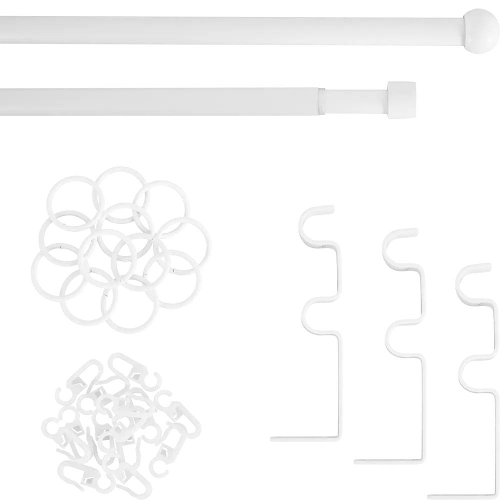 Карниз двухрядный раздвижной d19/16 мм шар 160-320 см цвет белый ORBIS STLM-2015282 - Вид №1
