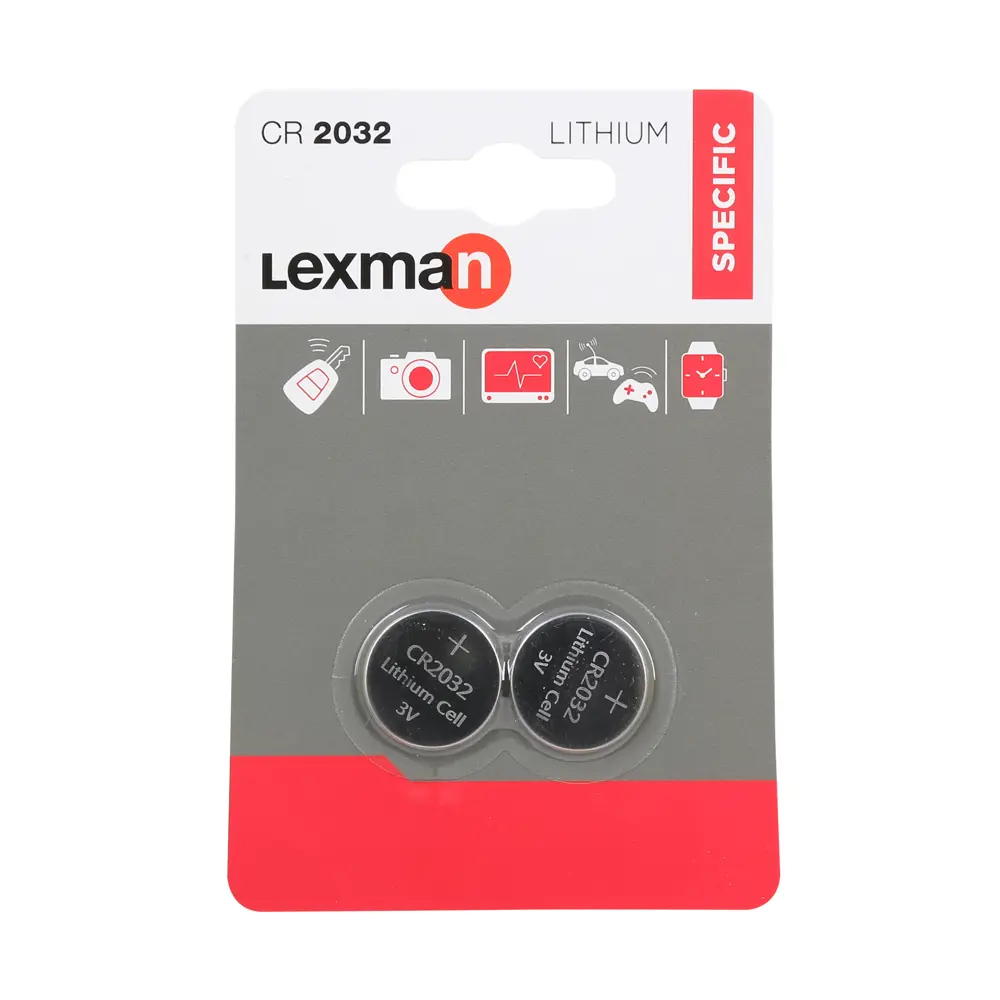 Батарейка литиевая Lexman CR2032, 2 шт STLM-2055035