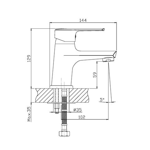 Orange Sofi M43-021cr однорычажный смеситель для раковины Хром sun-id-1516817 - Вид №1