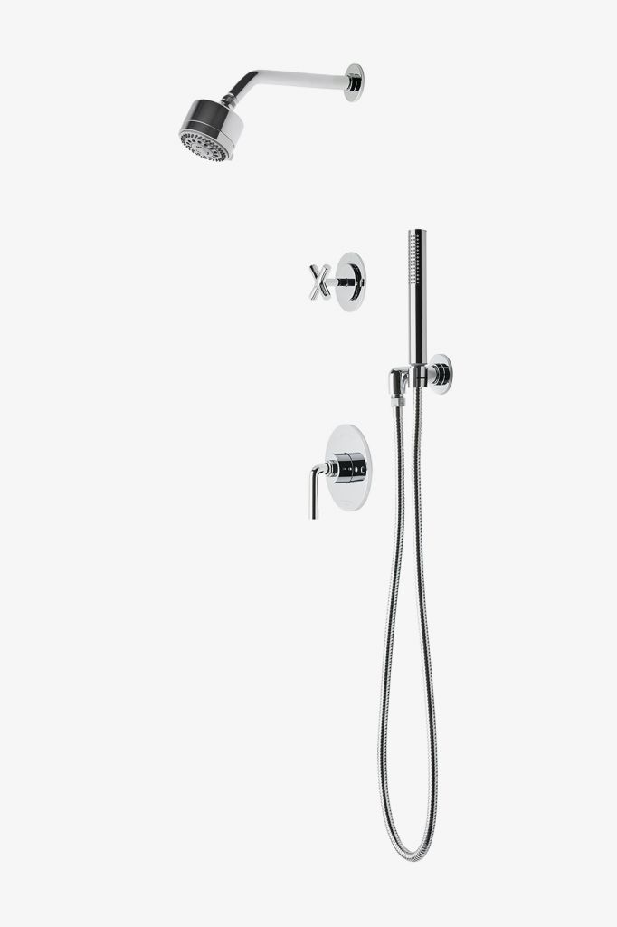 FLSP21 Комплект для душа Flyte с балансировкой давления, душевой лейкой 3 1/4 дюйма, ручным душем и перекрестной перекрестной ручкой Waterworks 