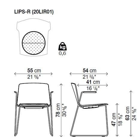 Штабелируемый стул с подлокотниками Kristalia рама ARCH-00108023 - Вид №3