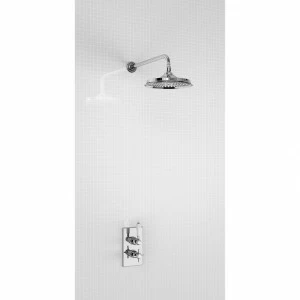 Душевая стойка с встроенным термостатом На 1 выпуск, верхняя лейка 12', ХРОМ [BARC73 CHR + V60] Arcade Burlington ARC73 CHR, V60/ARCV60 CHR