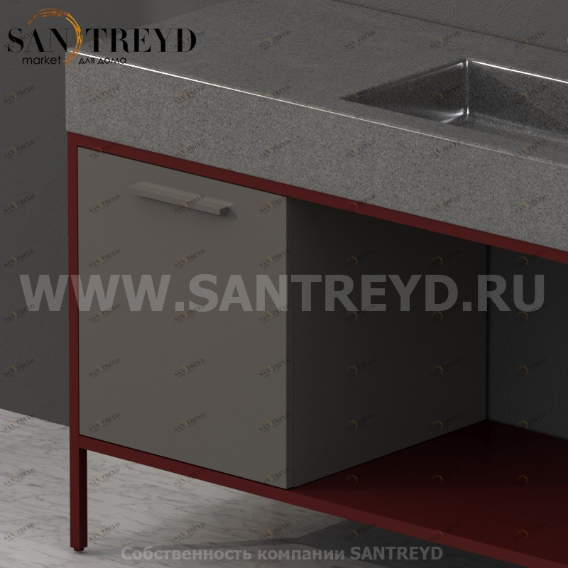 SS4548AT2 Тумба с открывающейся левой створкой (с 1 стеклянной полкой) Globo Ceramica Globo INCANTHO