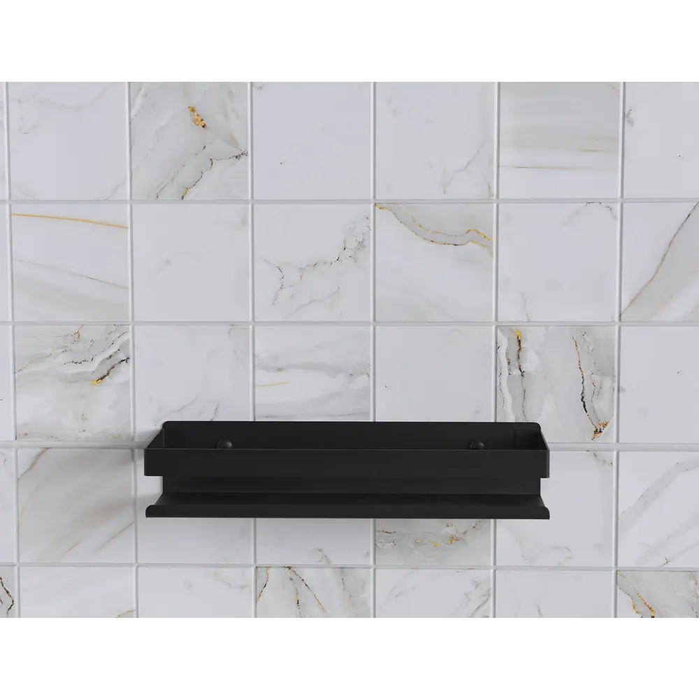 Полка настенная Manzzaro 30x10 см со скрытым креплением сталь цвет черный STLM-2135410 - Вид №3