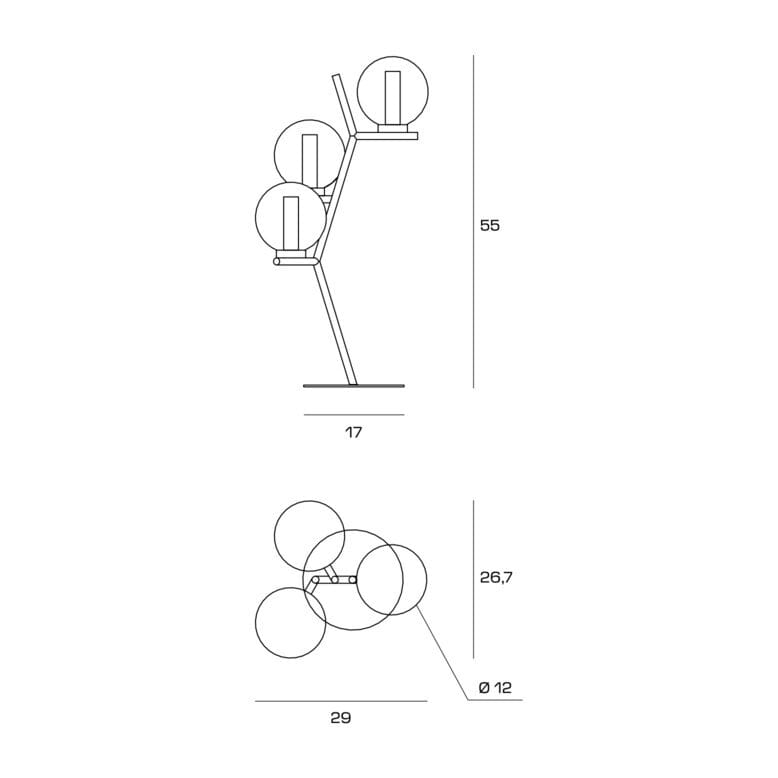 Настольная лампа из боросиликатного стекла Miloox Camely ARCH-00019015 - Вид №3