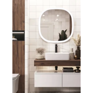 Зеркало для ванной Omega Glass Океан SD53 с подсветкой 80x80/88x88 см квадратное