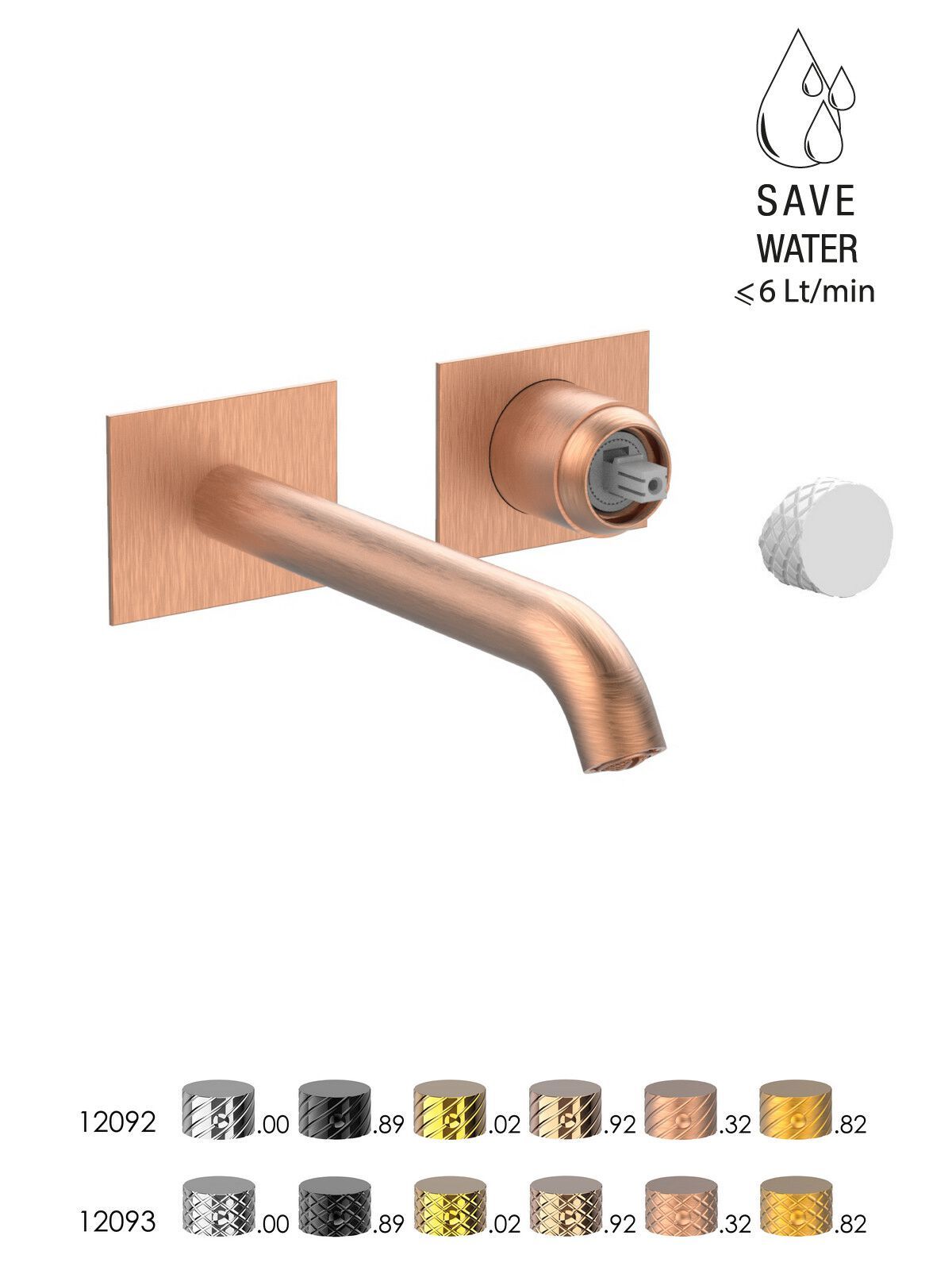 Настенный смеситель для раковины без слива с ограничителем расхода Rubinetterie Frattini Pepe XLS ARCH-00093332 - Вид №31