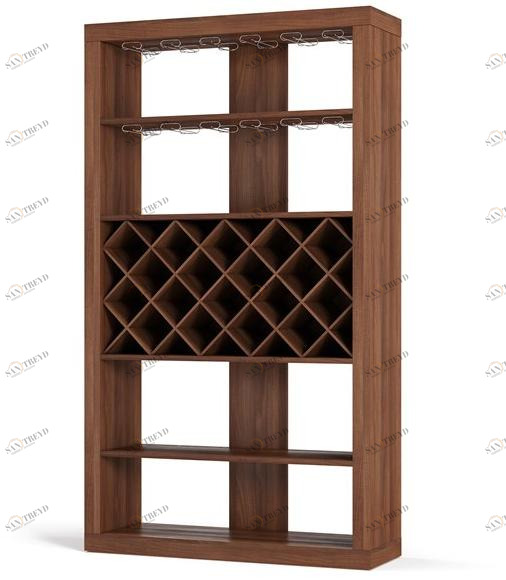 DWFI Барный шкаф с держателем для бутылок из шпонированного дерева  00002308 