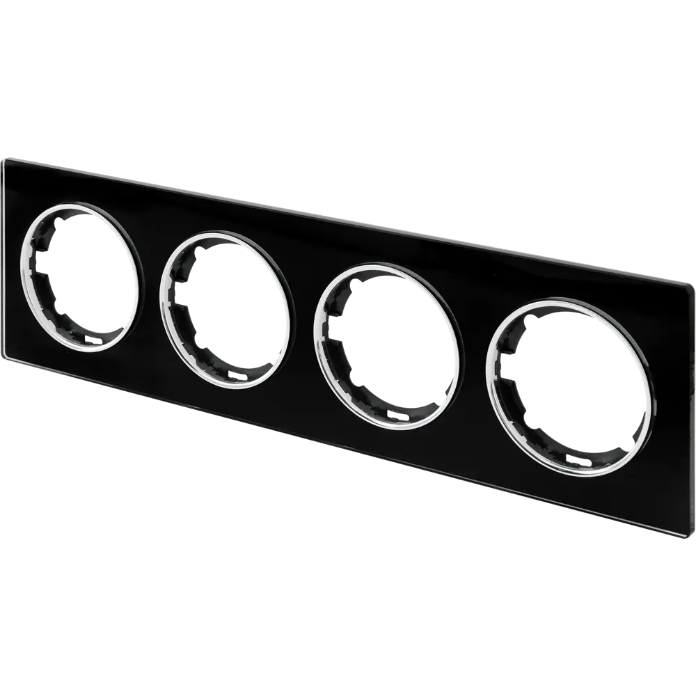 ONEKEYELECTRO Стеклянная рамка для розеток на 4 поста — элегантный черный глянец 82838538 Florence STLM-0036869 - Вид №2